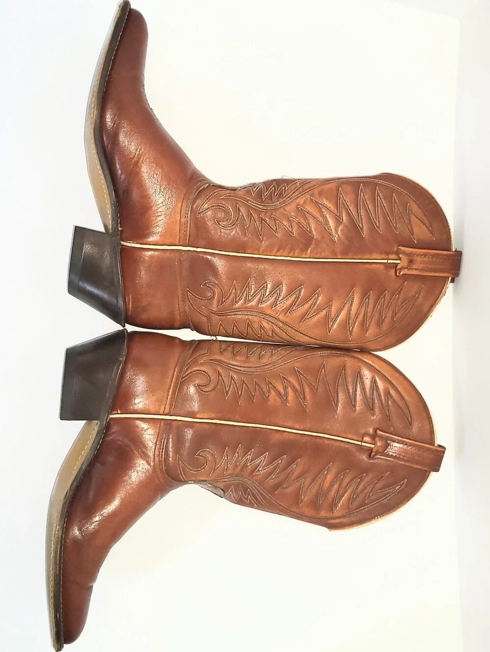 Vintage acme Cowboy Boots 1970's Genuine Leather Western Flame 7 C - Picture 15 of 16